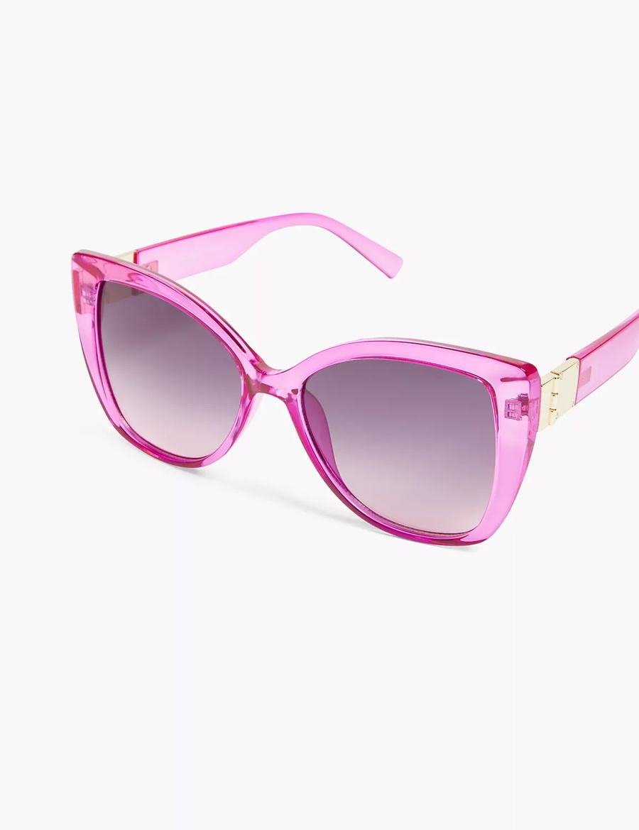 Women Lane Bryant Fuchsia Jelly Cateye Sunglasses Purple | HLI228TF