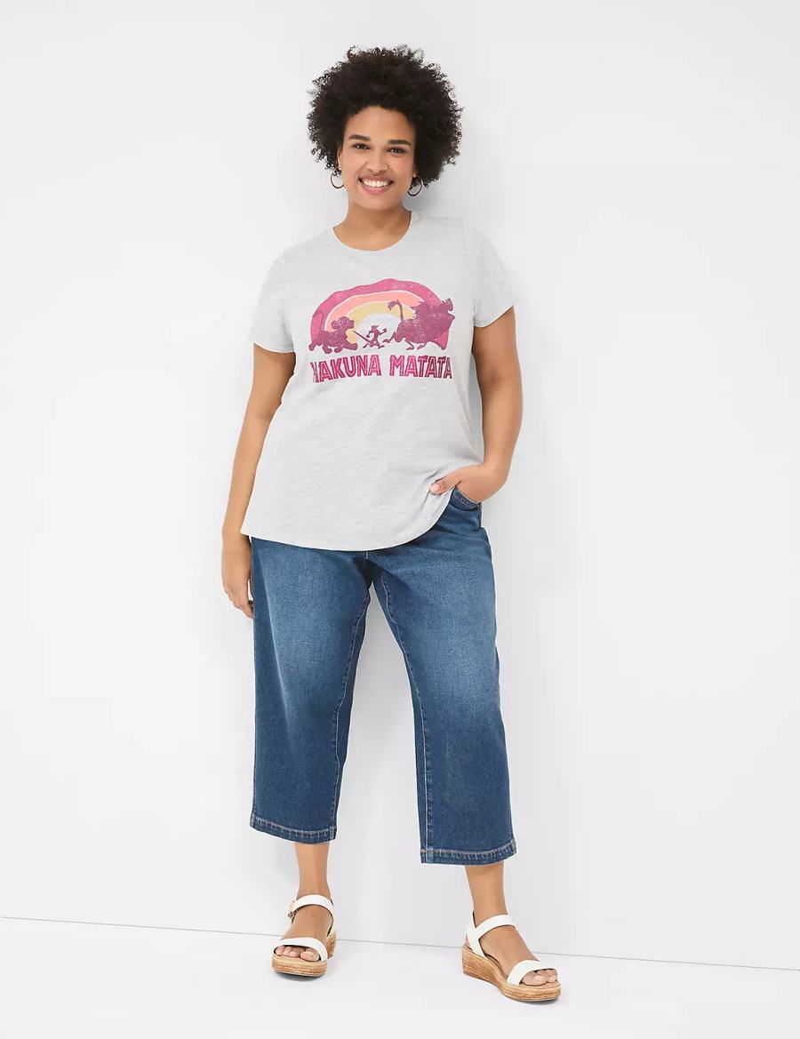 Women Lane Bryant Hakuna Matata Graphic Tee T Shirts Grey | IDM2258XP