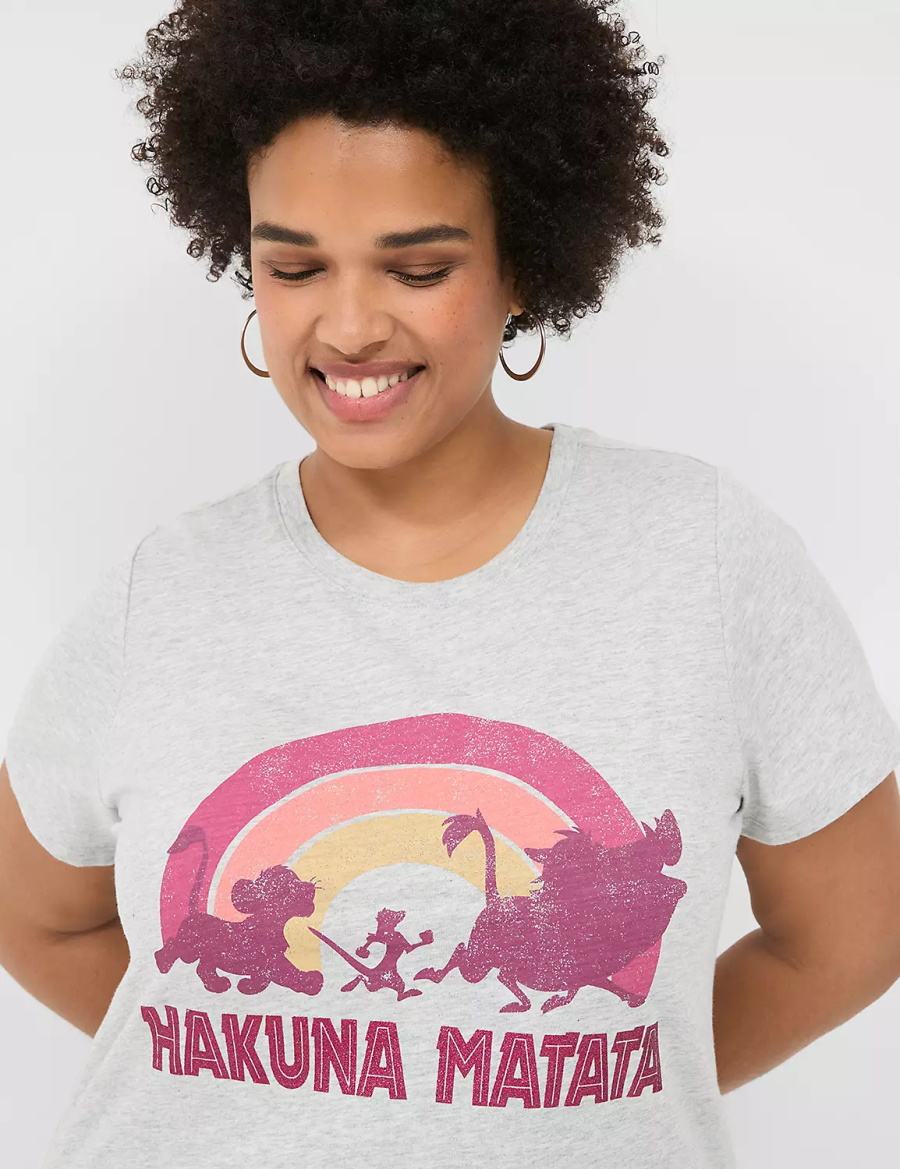 Women Lane Bryant Hakuna Matata Graphic Tee T Shirts Grey | IDM2258XP