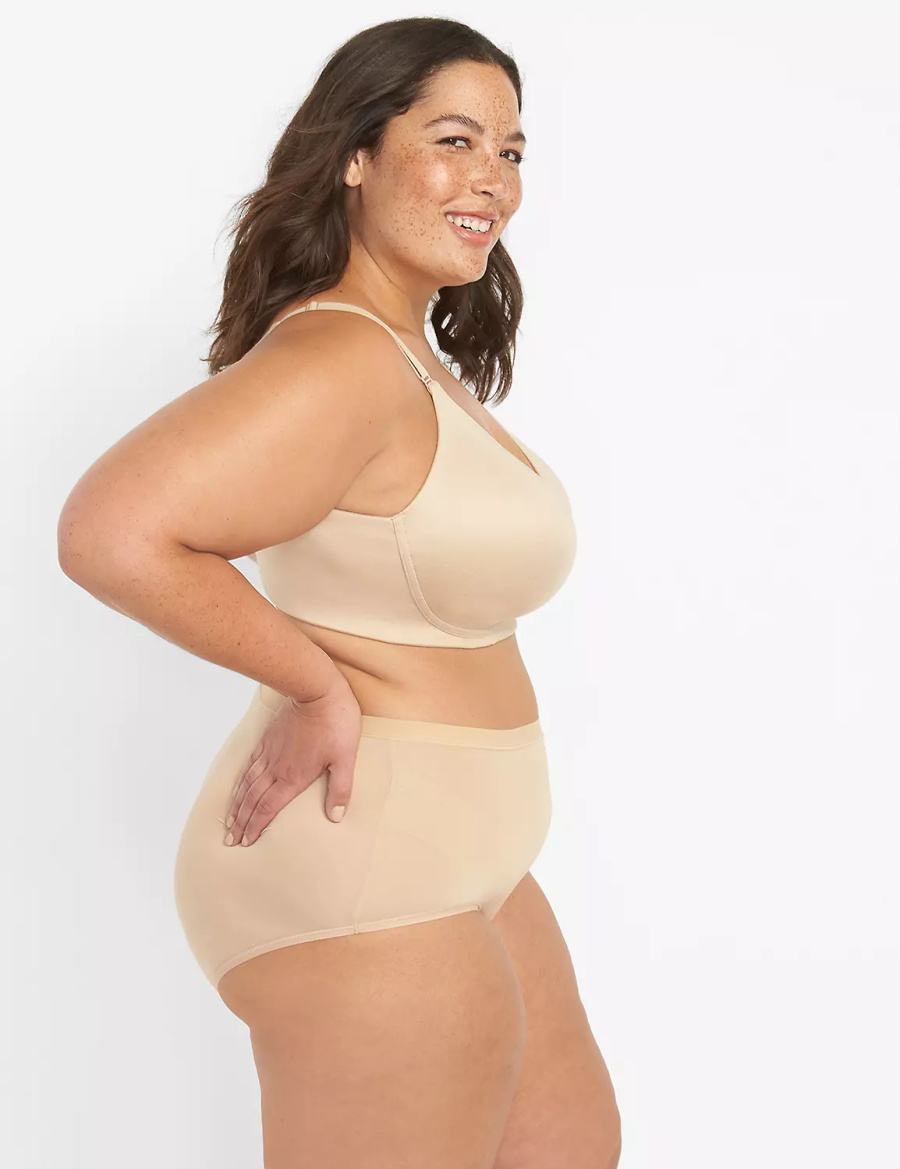 Women Lane Bryant Invisible Backsmoother Lightly Lined No-Wire Bralettes Beige | EPU97100FR