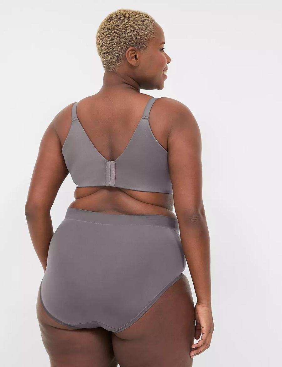 Women Lane Bryant Invisible Backsmoother Lightly Lined Full Coverage Bralettes Dark Grey | LBA5921DO