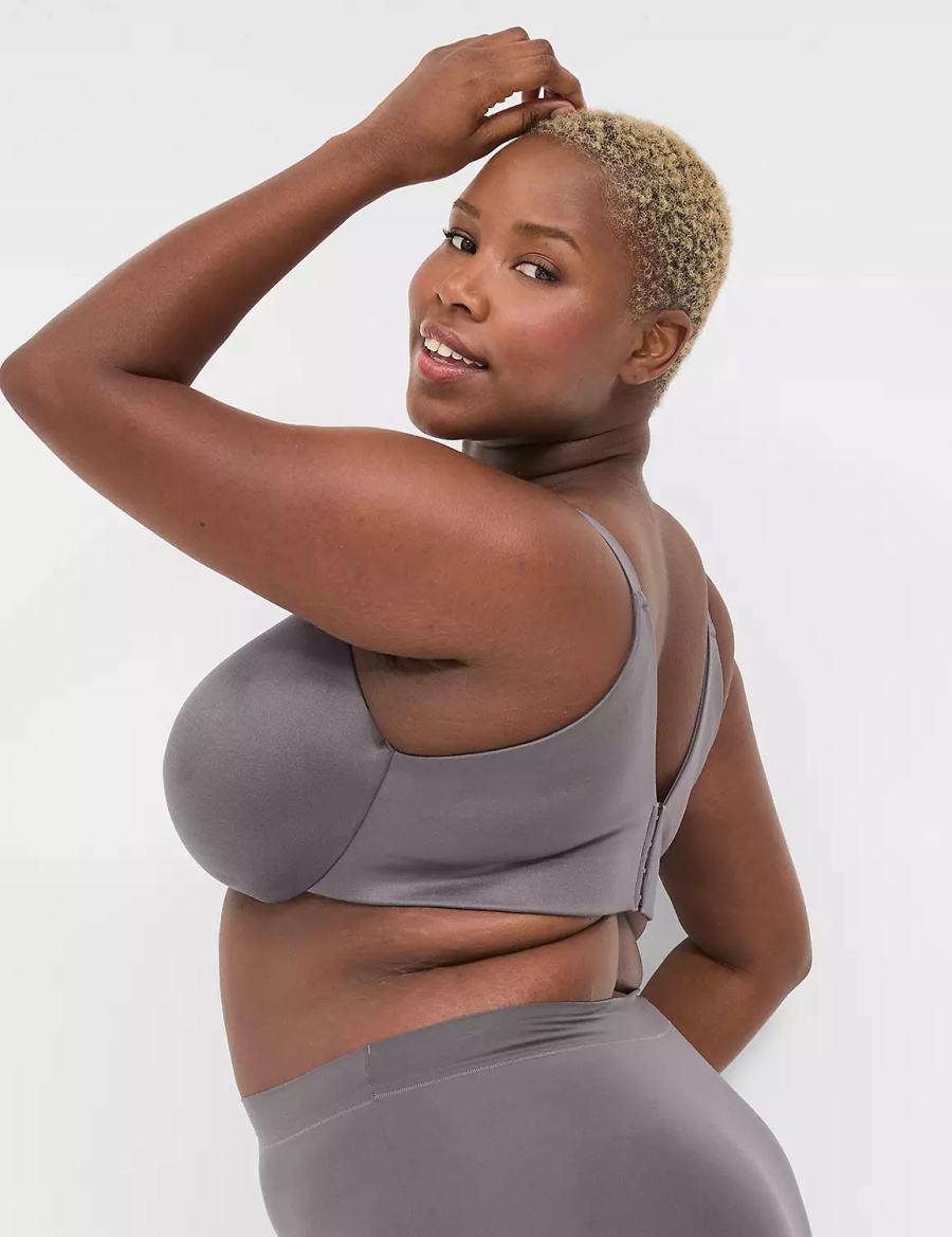 Women Lane Bryant Invisible Backsmoother Lightly Lined Full Coverage Bralettes Dark Grey | LBA5921DO