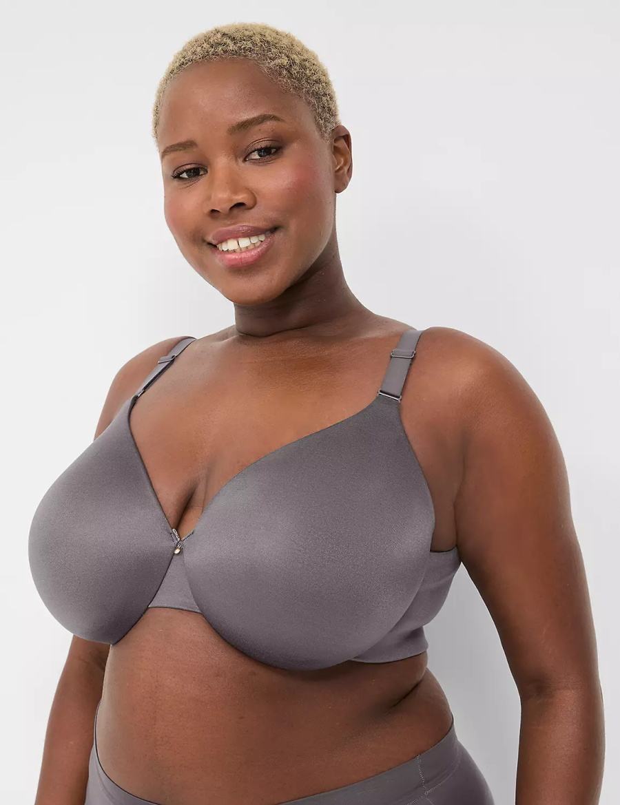 Women Lane Bryant Invisible Backsmoother Lightly Lined Full Coverage Bralettes Dark Grey | LBA5921DO