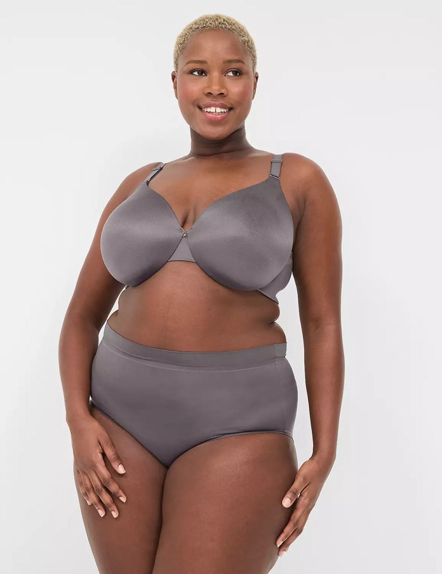 Women Lane Bryant Invisible Backsmoother Lightly Lined Full Coverage Bralettes Dark Grey | LBA5921DO