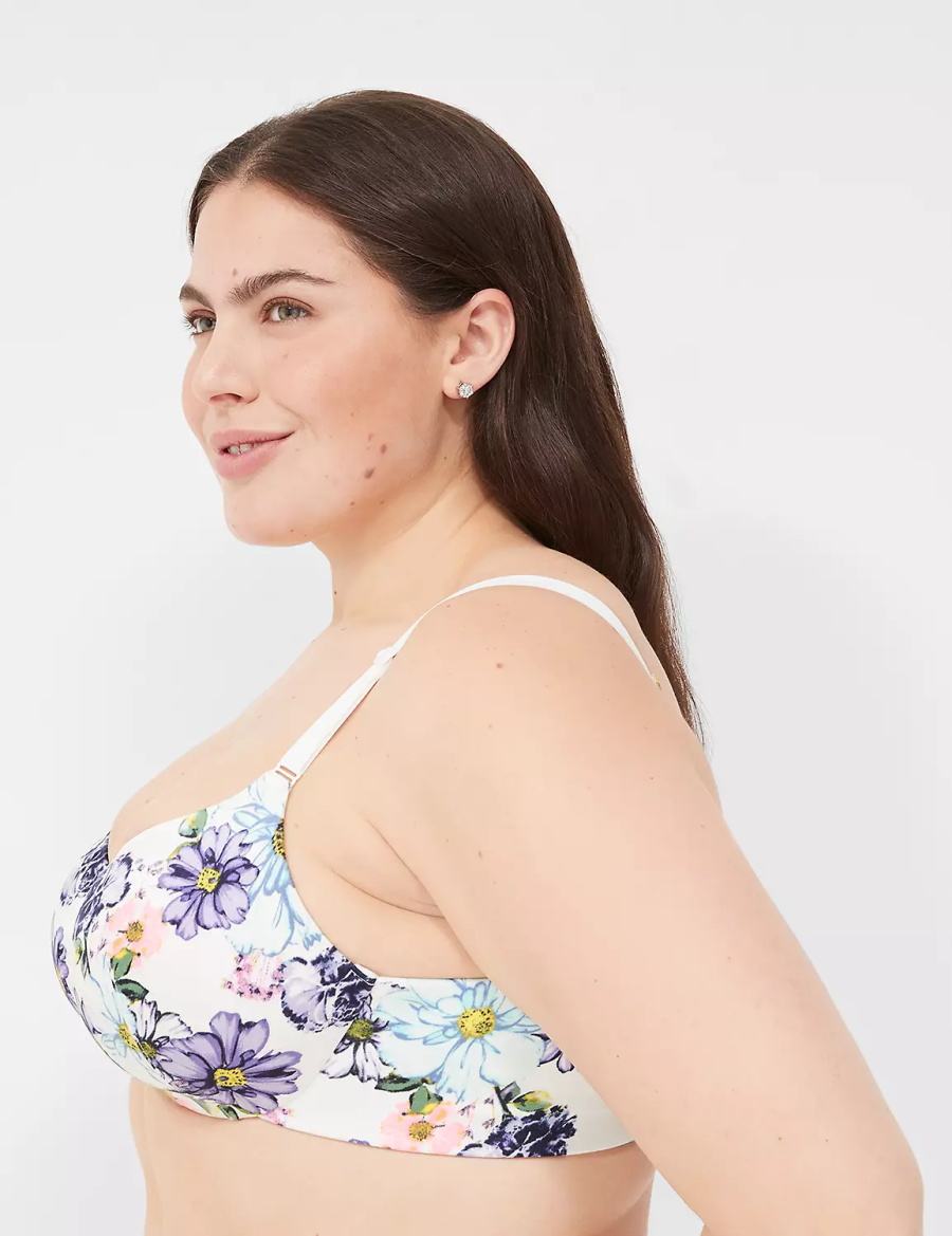 Women Lane Bryant Invisible Backsmoother Lightly Lined Balconette Bra White | WMP9483NU