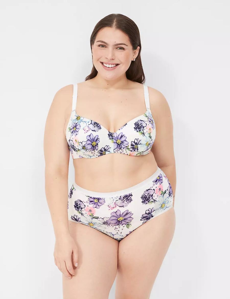 Women Lane Bryant Invisible Backsmoother Lightly Lined Balconette Bra White | WMP9483NU