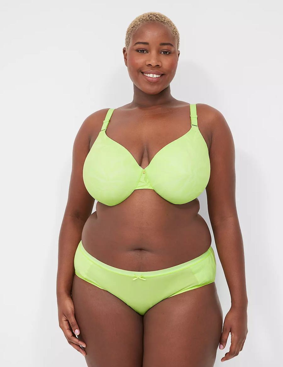 Women Lane Bryant Invisible Lace Backsmoother Full Coverage Bralettes Green | MUH9863YX