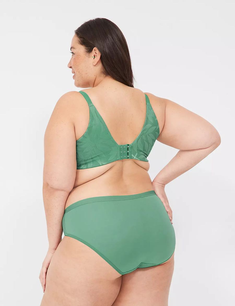 Women Lane Bryant Invisible Lace Backsmoother Balconette Bra Deep Green | RXV9194KJ