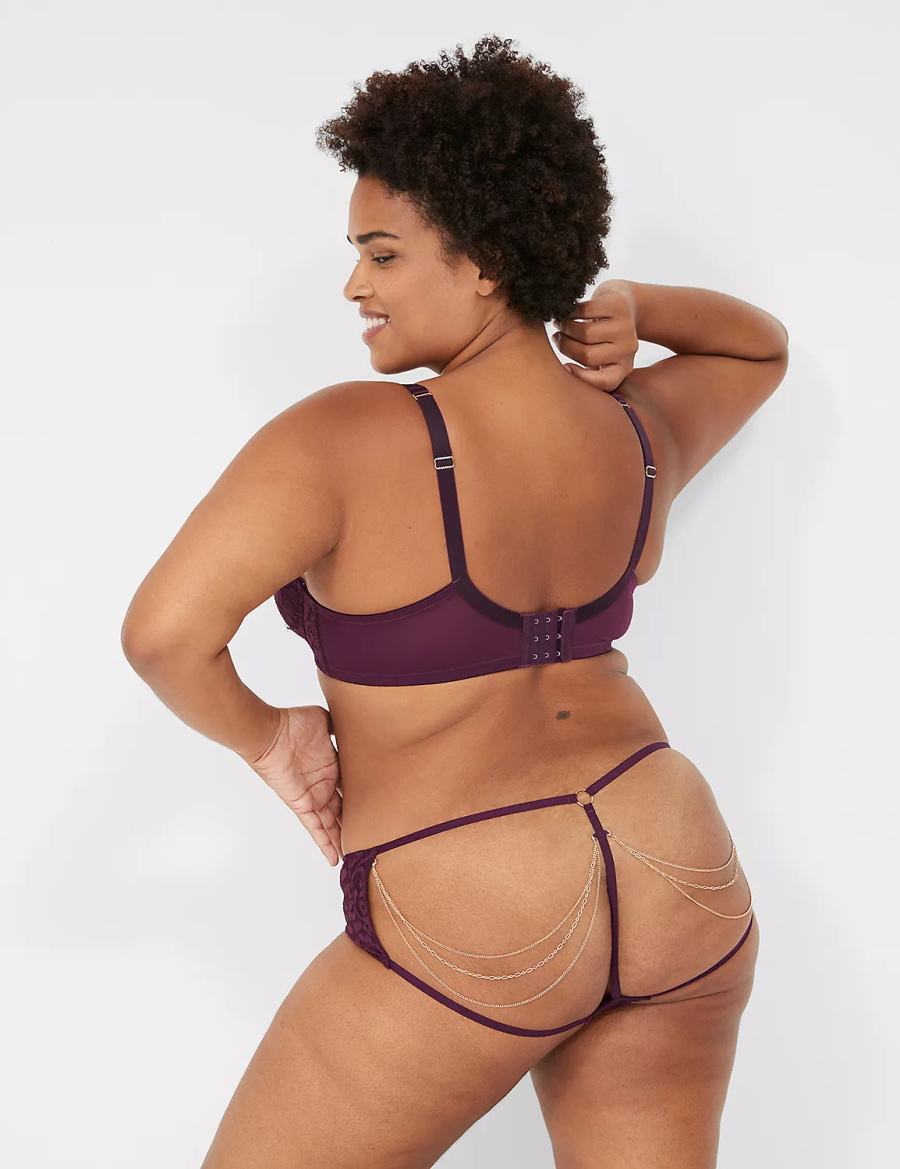 Women Lane Bryant Jewelry Demi Unlined Bra Burgundy | ALO2227JL