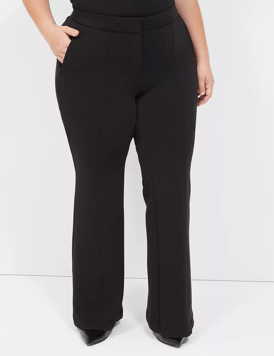 Women Lane Bryant Journey Knit Flare Pants Black | VHF7374PL