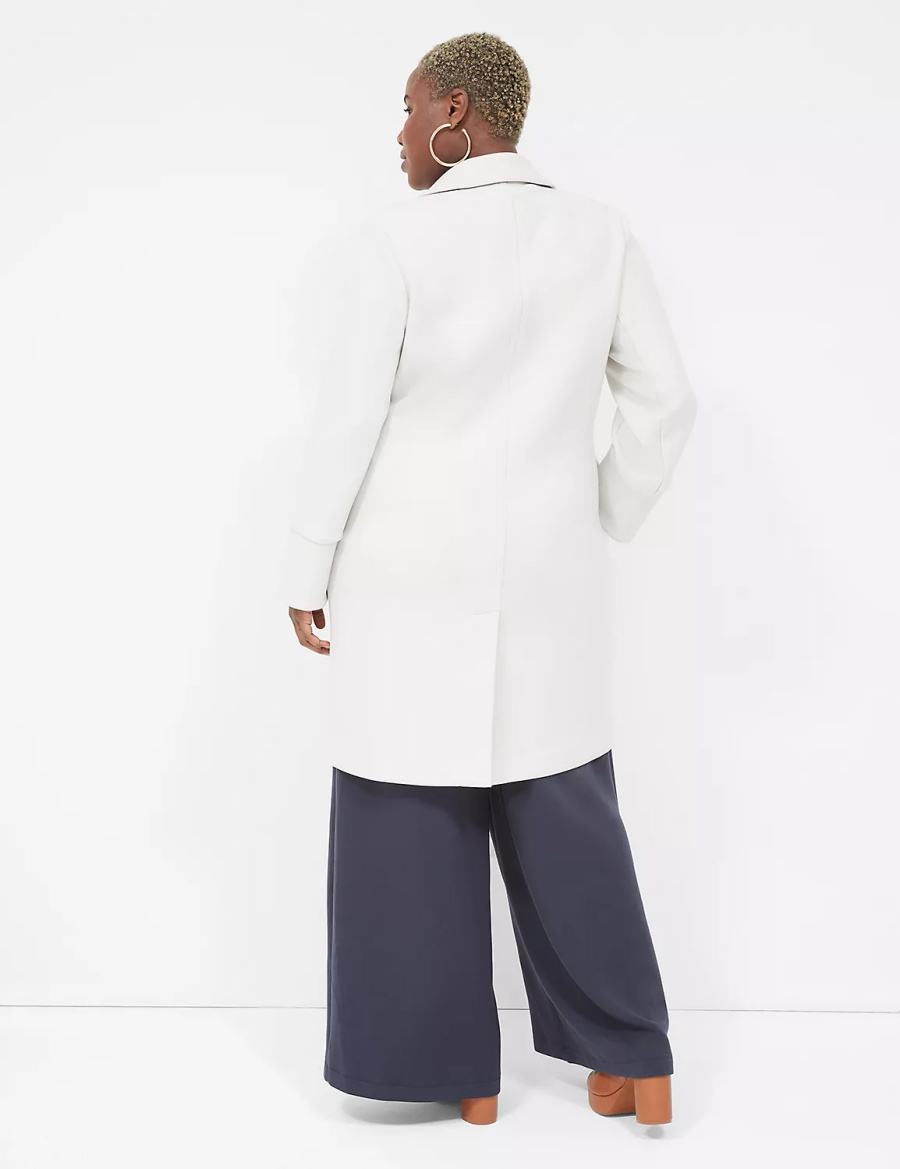 Women Lane Bryant Journey Oversized Double-Breasted Scuba Jackets Light Grey | QKX2577GH