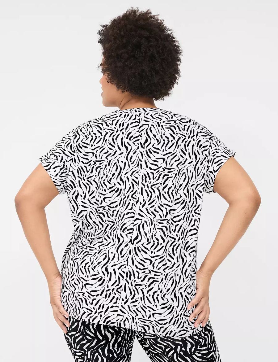 Women Lane Bryant LIVI Crew-Neck Recycled LIVI Soft Tee T Shirts White | OFQ1543IJ