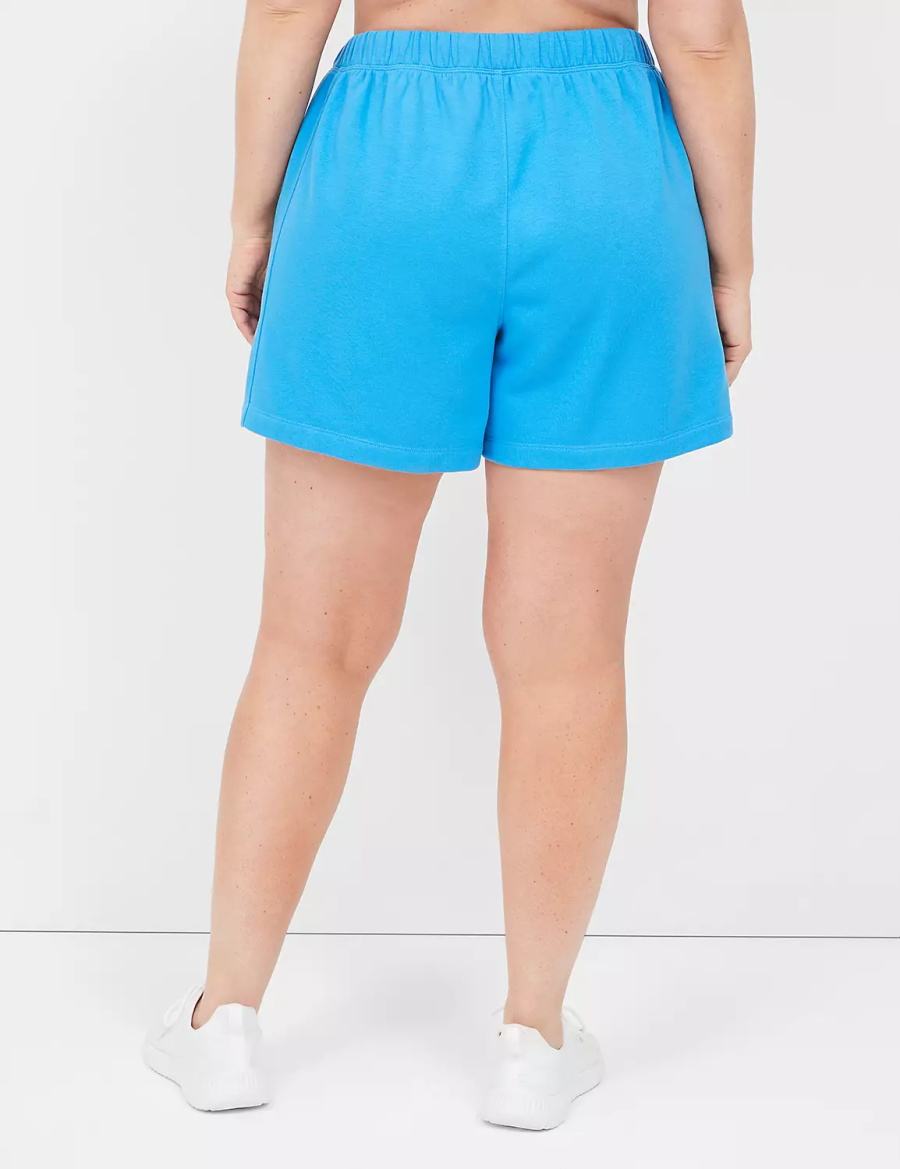 Women Lane Bryant LIVI French Terry Shorts Blue | QBQ8395NM