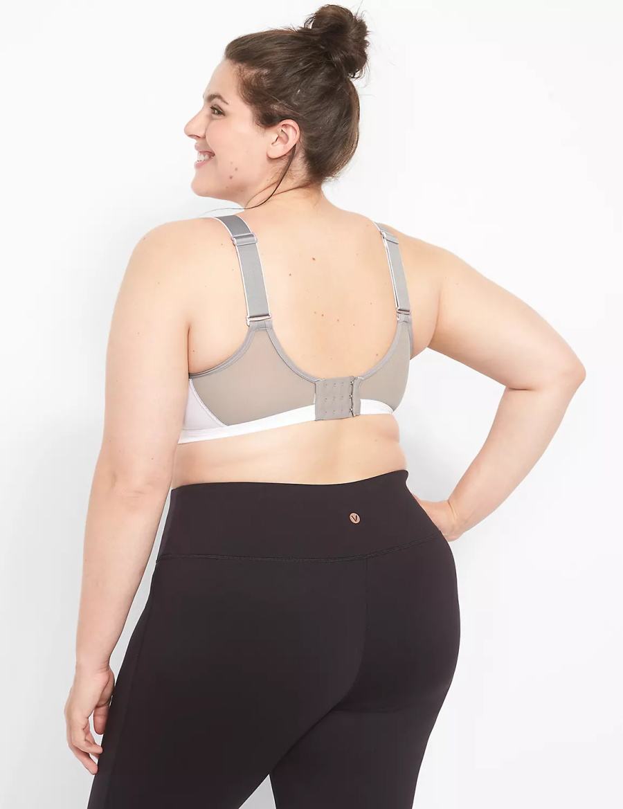 Women Lane Bryant LIVI High-Impact Wicking Underwire Sports Bra White | QBQ2044XD