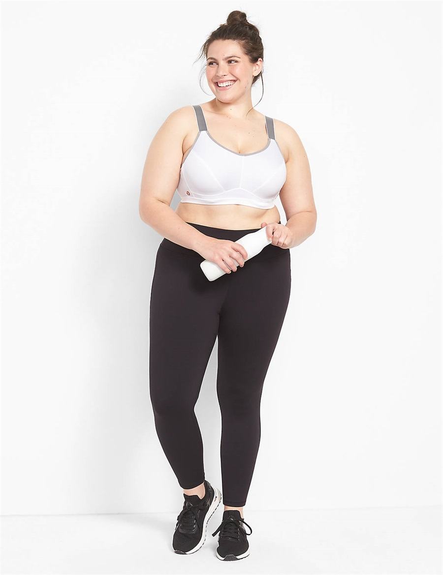 Women Lane Bryant LIVI High-Impact Wicking Underwire Sports Bra White | QBQ2044XD