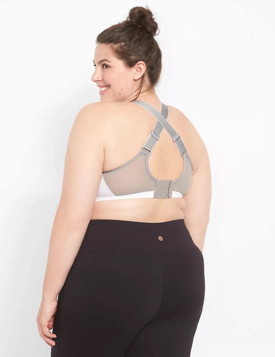 Women Lane Bryant LIVI High-Impact Wicking Underwire Sports Bra White | QBQ2044XD