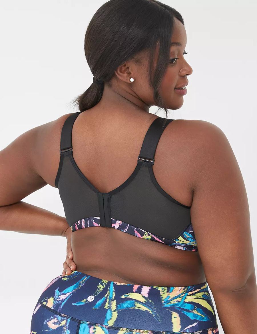 Women Lane Bryant LIVI High-Impact Wicking Underwire Sports Bra Navy Multicolor | KCX2971VO