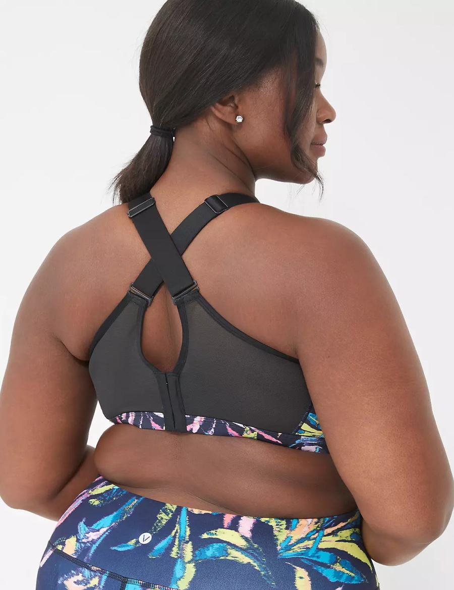 Women Lane Bryant LIVI High-Impact Wicking Underwire Sports Bra Navy Multicolor | KCX2971VO