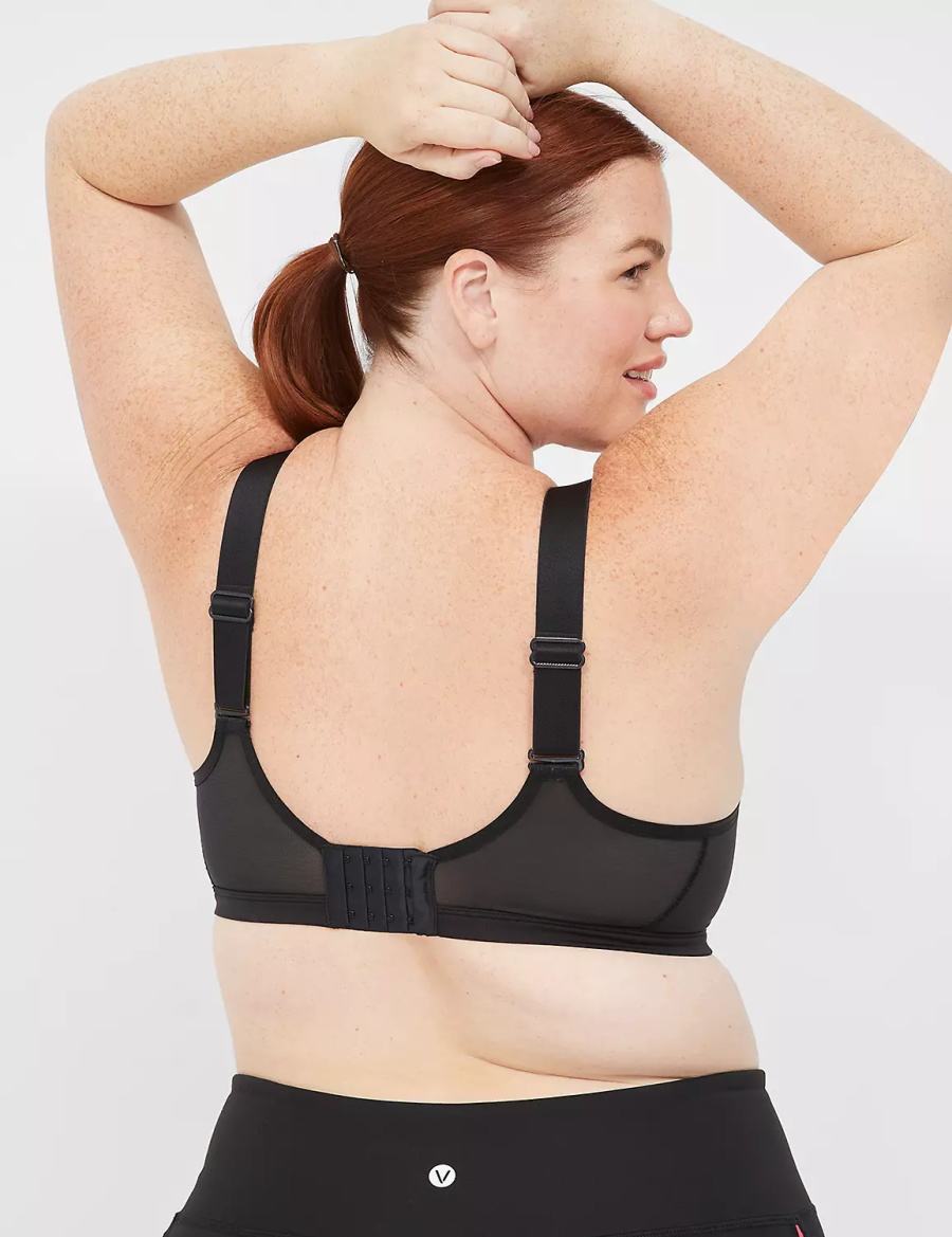 Women Lane Bryant LIVI High-Impact Wicking Underwire Sports Bra Black | AFB6710JM