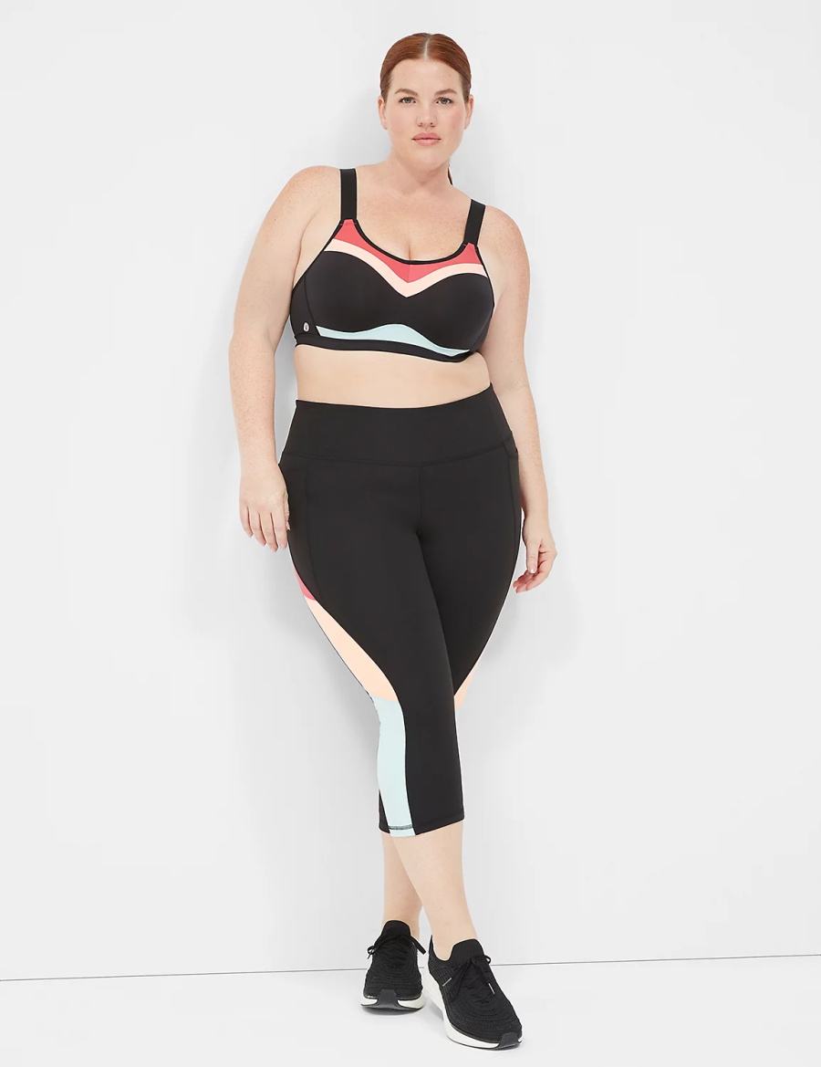 Women Lane Bryant LIVI High-Impact Wicking Underwire Sports Bra Black | AFB6710JM