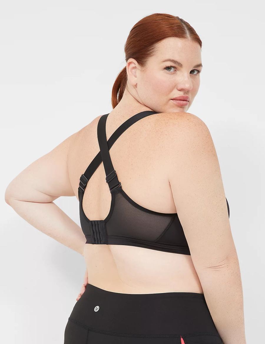 Women Lane Bryant LIVI High-Impact Wicking Underwire Sports Bra Black | AFB6710JM