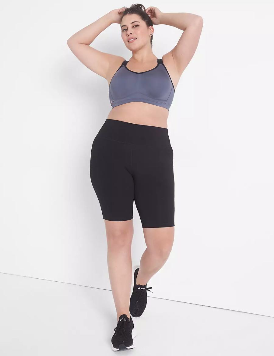 Women Lane Bryant LIVI High-Impact Wicking Underwire Sports Bra Grey Black | PLZ4875BT