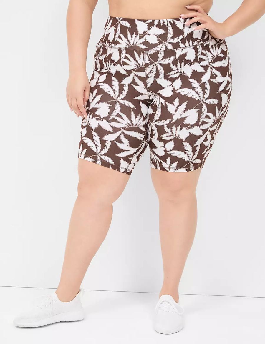Women Lane Bryant LIVI High-Rise Recycled LIVI Soft Knee Shorts Brown | NNJ8580UC