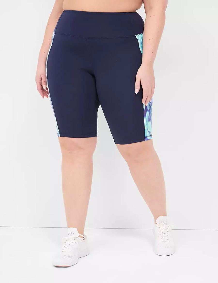 Women Lane Bryant LIVI High-Rise Recycled LIVI Soft Knee Shorts Dark Blue | ZWS27100SK