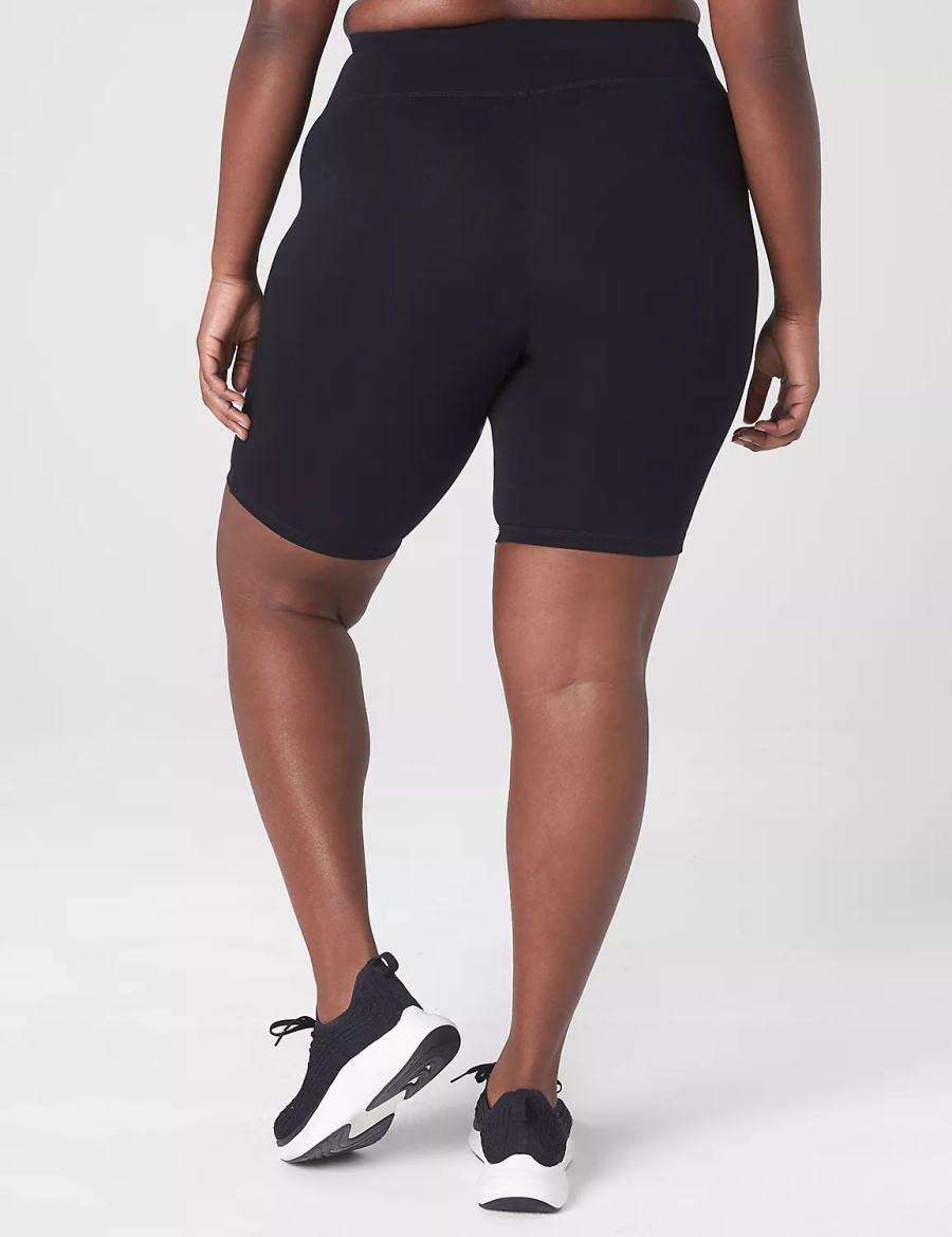 Women Lane Bryant LIVI High-Rise Signature Stretch Knee - 10.5” Inseam Shorts Black | FIU6995VL