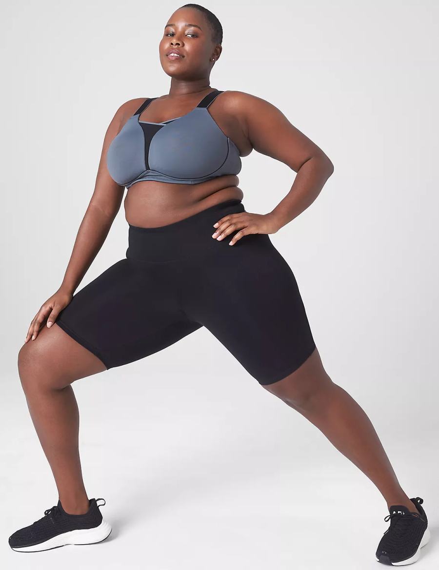 Women Lane Bryant LIVI High-Rise Signature Stretch Knee - 10.5” Inseam Shorts Black | FIU6995VL