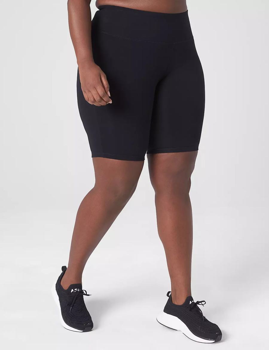 Women Lane Bryant LIVI High-Rise Signature Stretch Knee - 10.5” Inseam Shorts Black | FIU6995VL