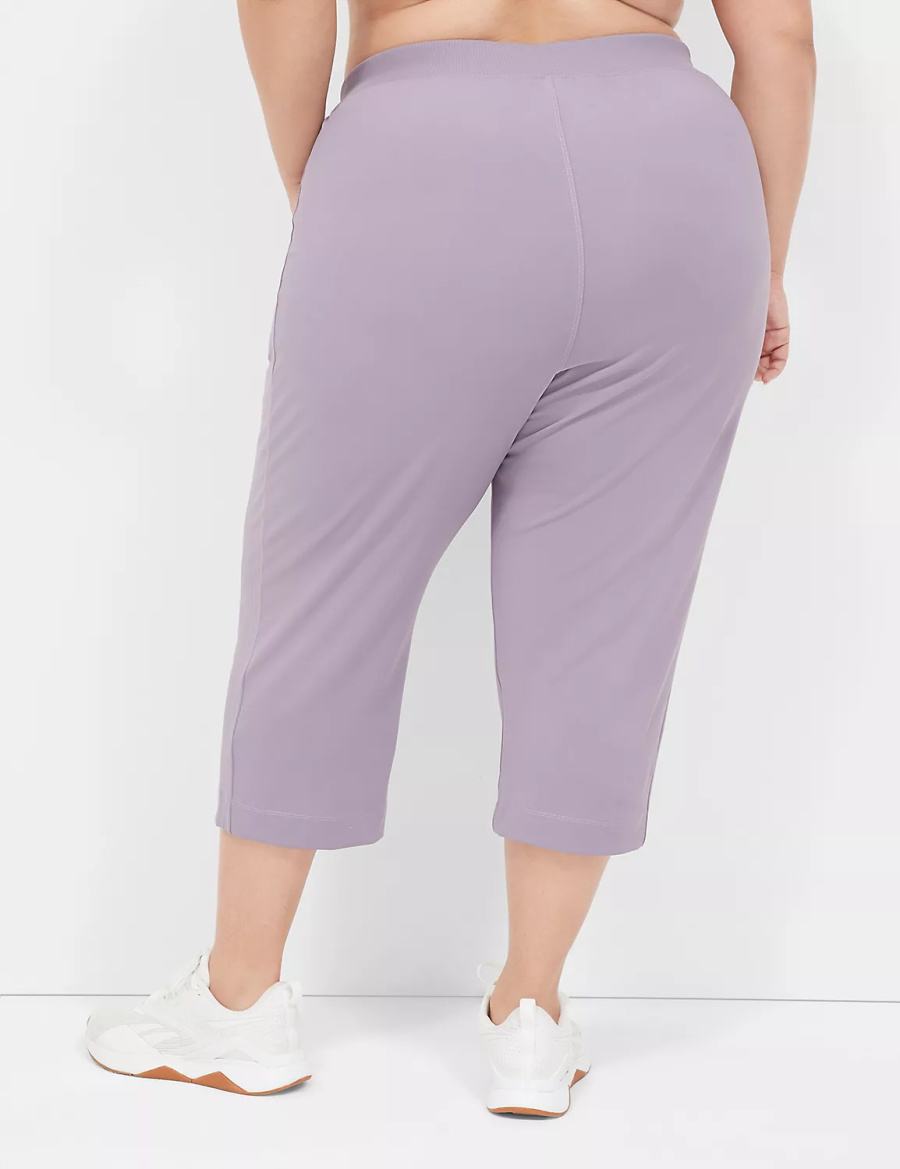 Women Lane Bryant LIVI Knit Capri Pants Purple Olive | INV8083VB
