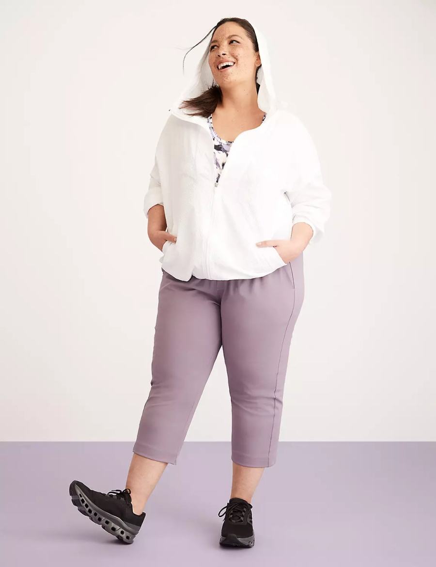 Women Lane Bryant LIVI Knit Capri Pants Purple Olive | INV8083VB