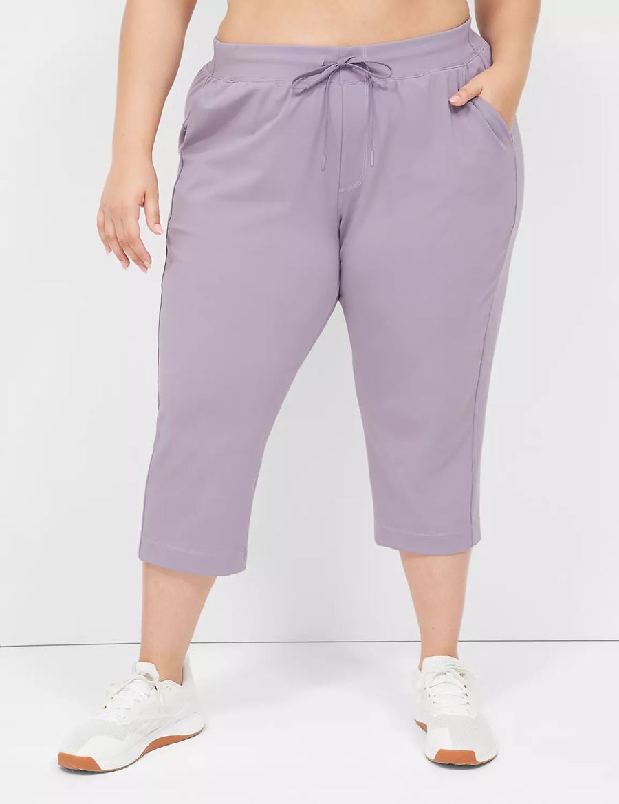 Women Lane Bryant LIVI Knit Capri Pants Purple Olive | INV8083VB