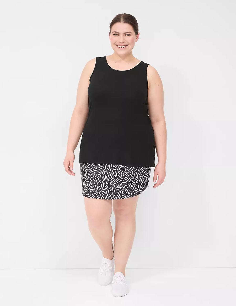 Women Lane Bryant LIVI Knit Shorts Black | LFH1421NZ