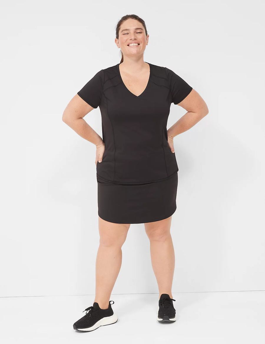 Women Lane Bryant LIVI Knit Shorts Black | STG8216TB
