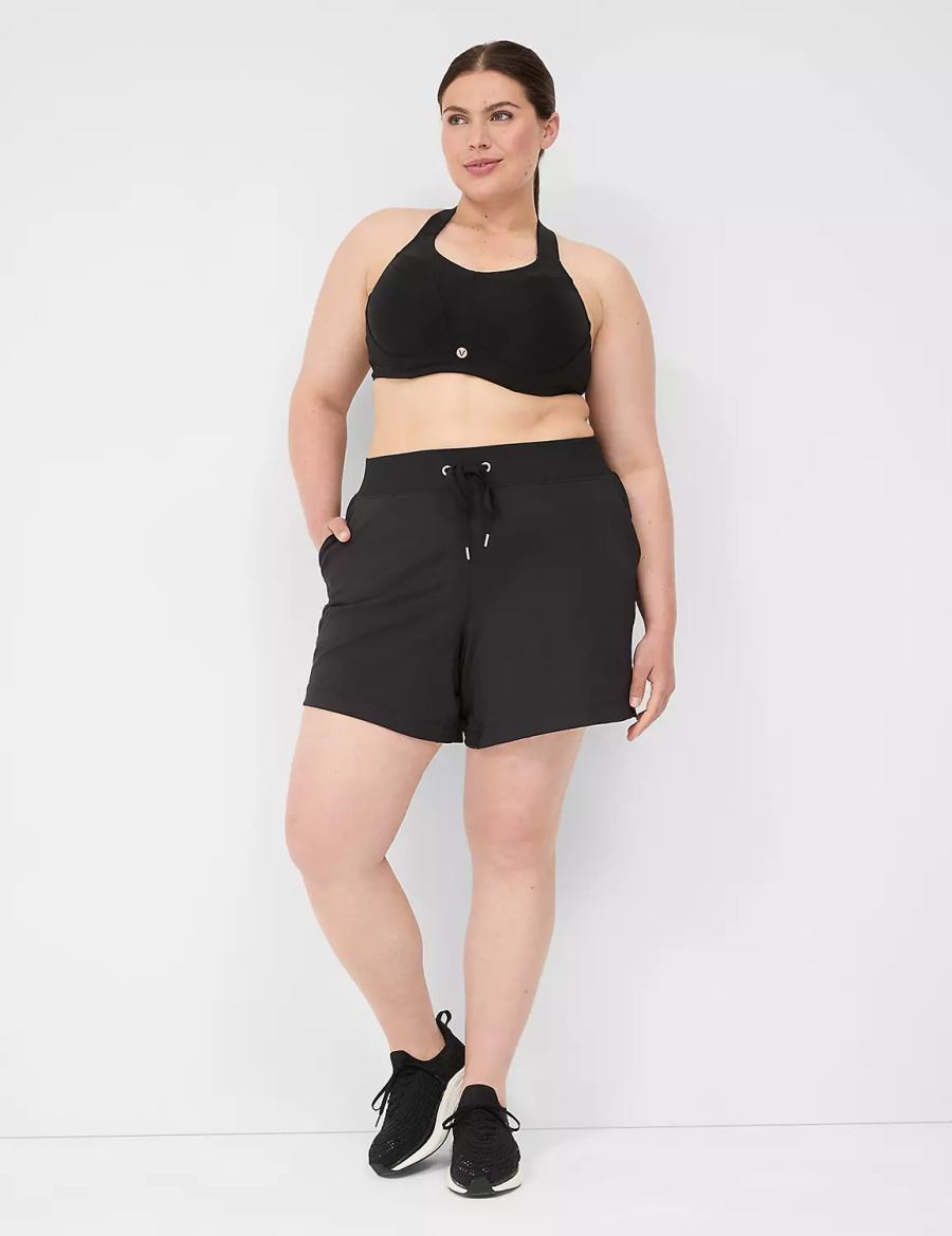 Women Lane Bryant LIVI Knit Shorts Black | DDQ6136KX