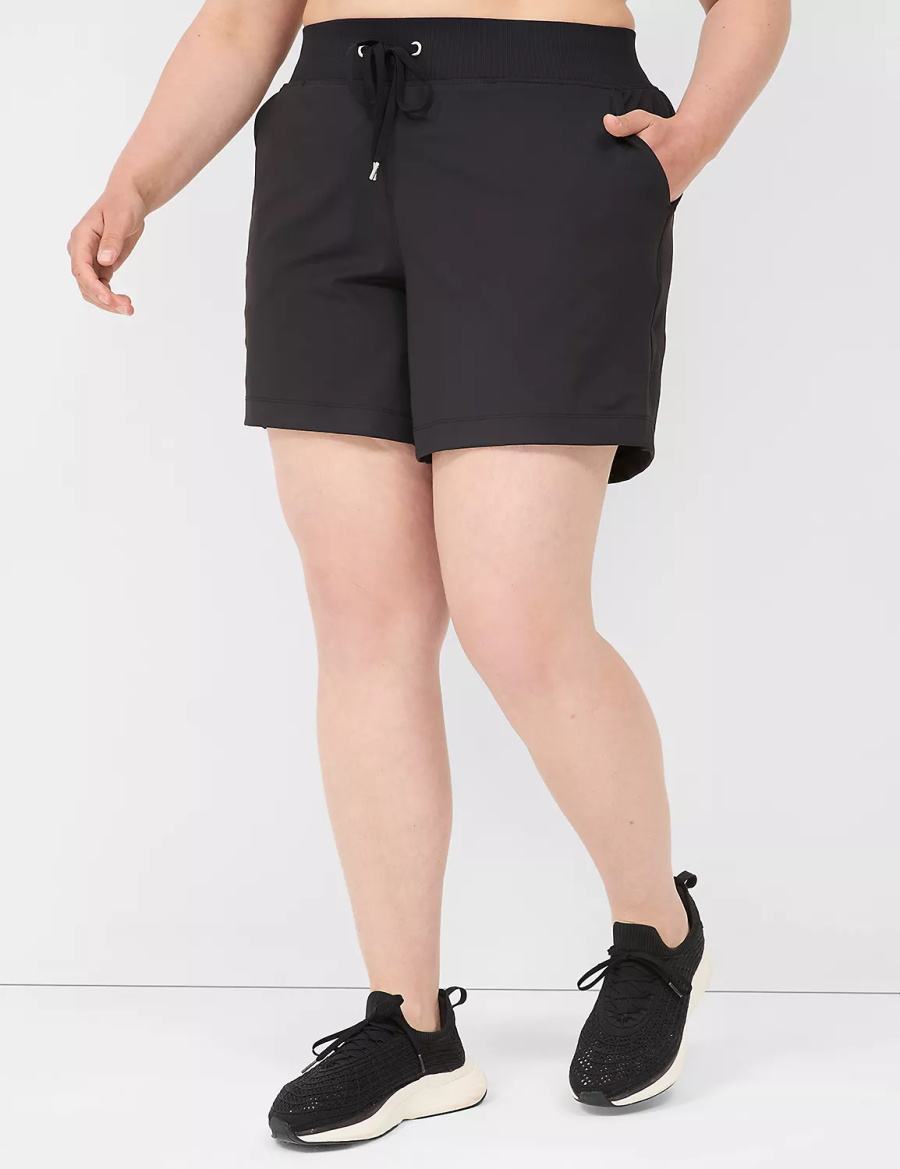 Women Lane Bryant LIVI Knit Shorts Black | DDQ6136KX