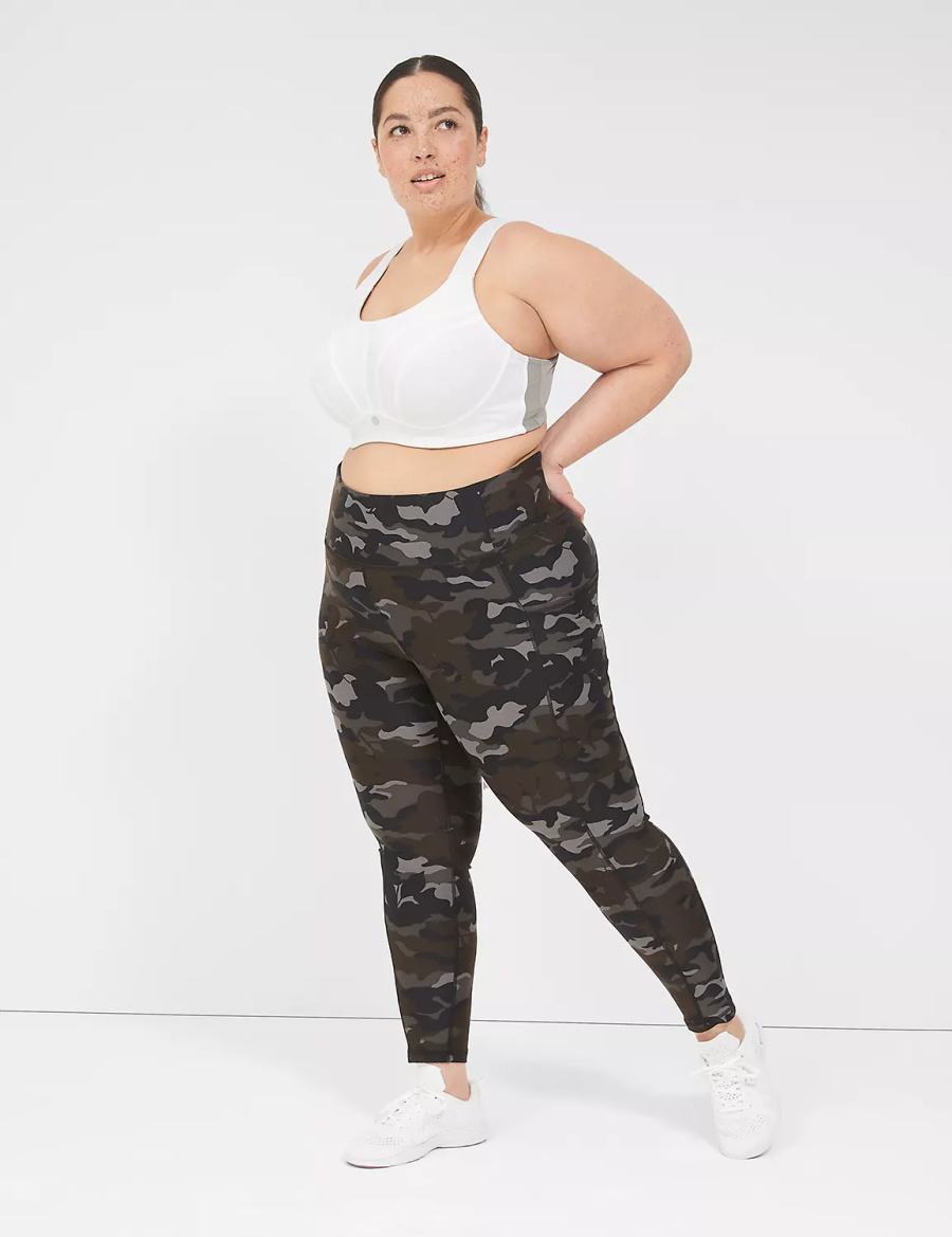 Women Lane Bryant LIVI Max Support Wicking Underwire Sports Bra White | FRV1545ZJ