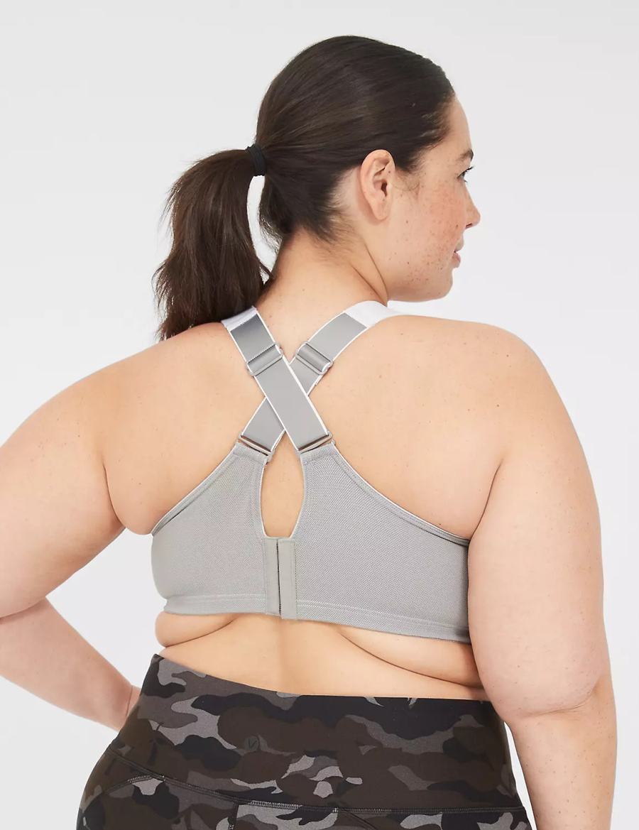 Women Lane Bryant LIVI Max Support Wicking Underwire Sports Bra White | FRV1545ZJ