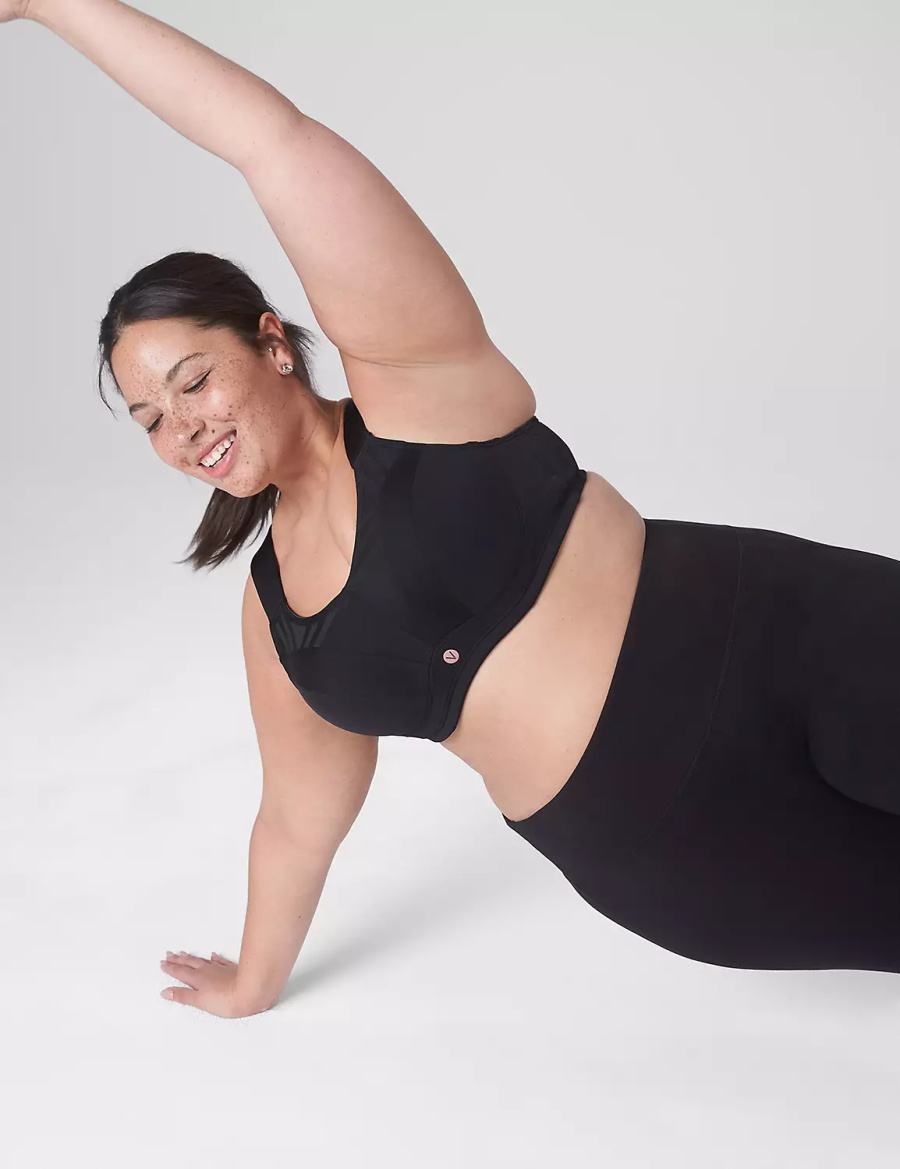 Women Lane Bryant LIVI Max Support Wicking Underwire Sports Bra Black | OJG2110MK