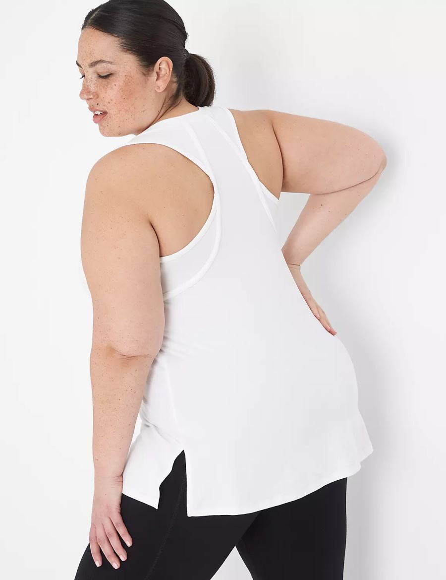 Women Lane Bryant LIVI Pride Racerback Tank Top White | TTZ6766VI