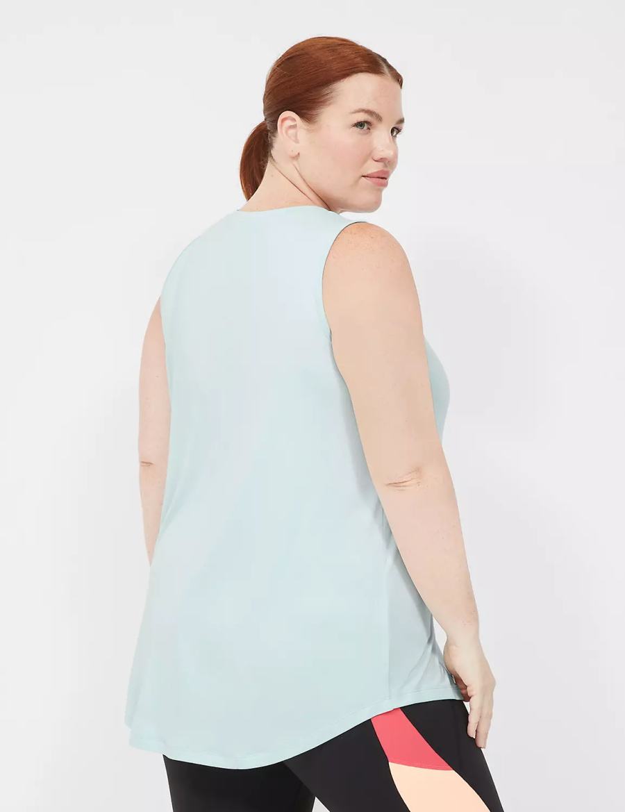 Women Lane Bryant LIVI Recycled LIVI Soft Logo Graphic Tank Top Light Green | JNO1049ZU