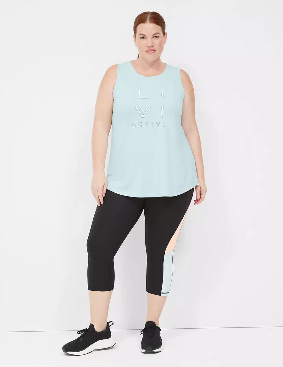 Women Lane Bryant LIVI Recycled LIVI Soft Logo Graphic Tank Top Light Green | JNO1049ZU
