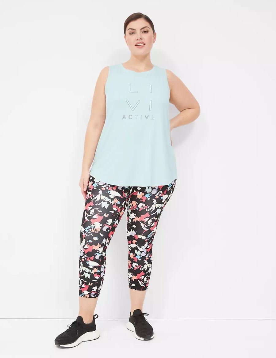 Women Lane Bryant LIVI Recycled LIVI Soft Logo Graphic Tank Top Light Green | JNO1049ZU