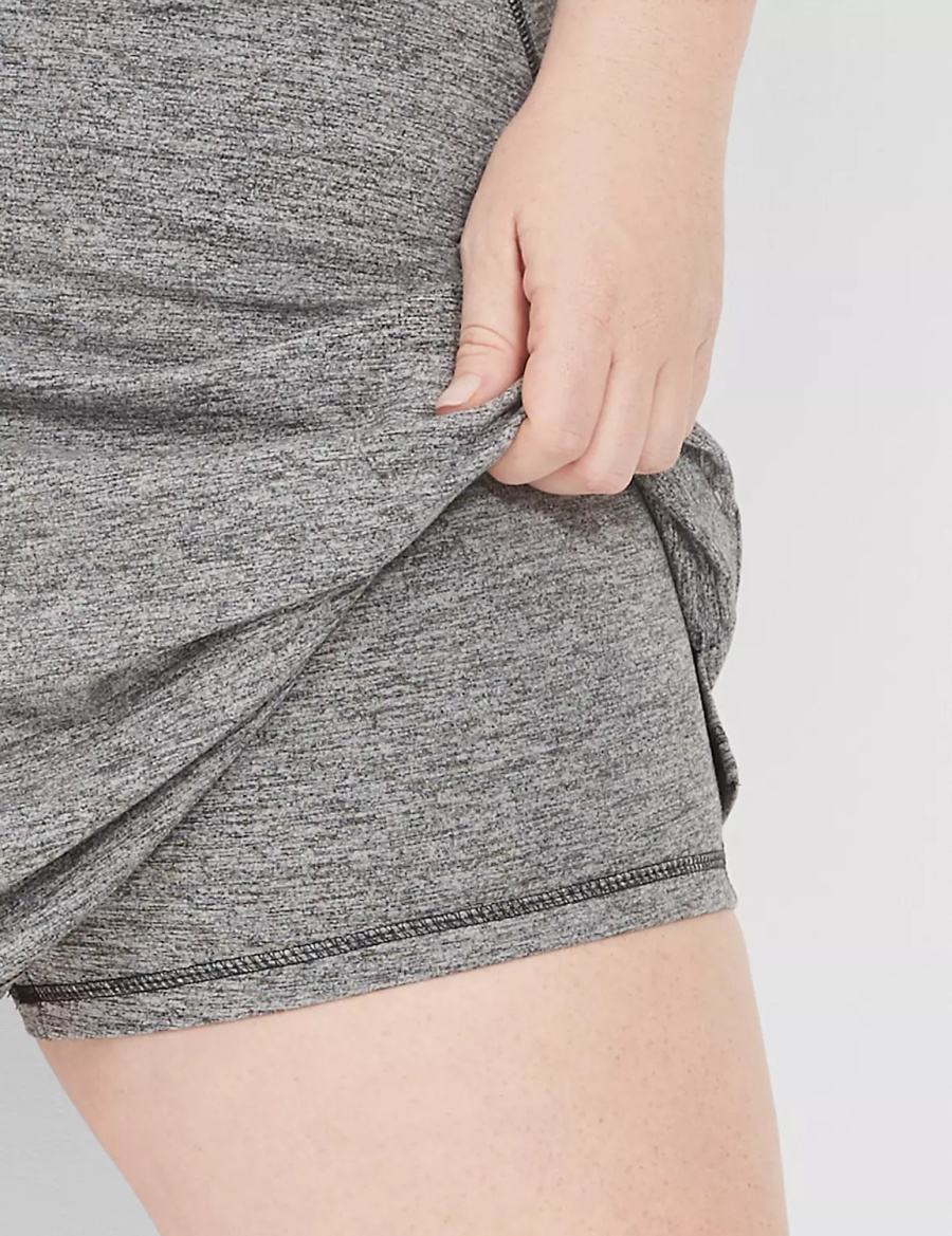 Women Lane Bryant LIVI Recycled LIVI Soft Marl Shorts Black White | KXP9356YV