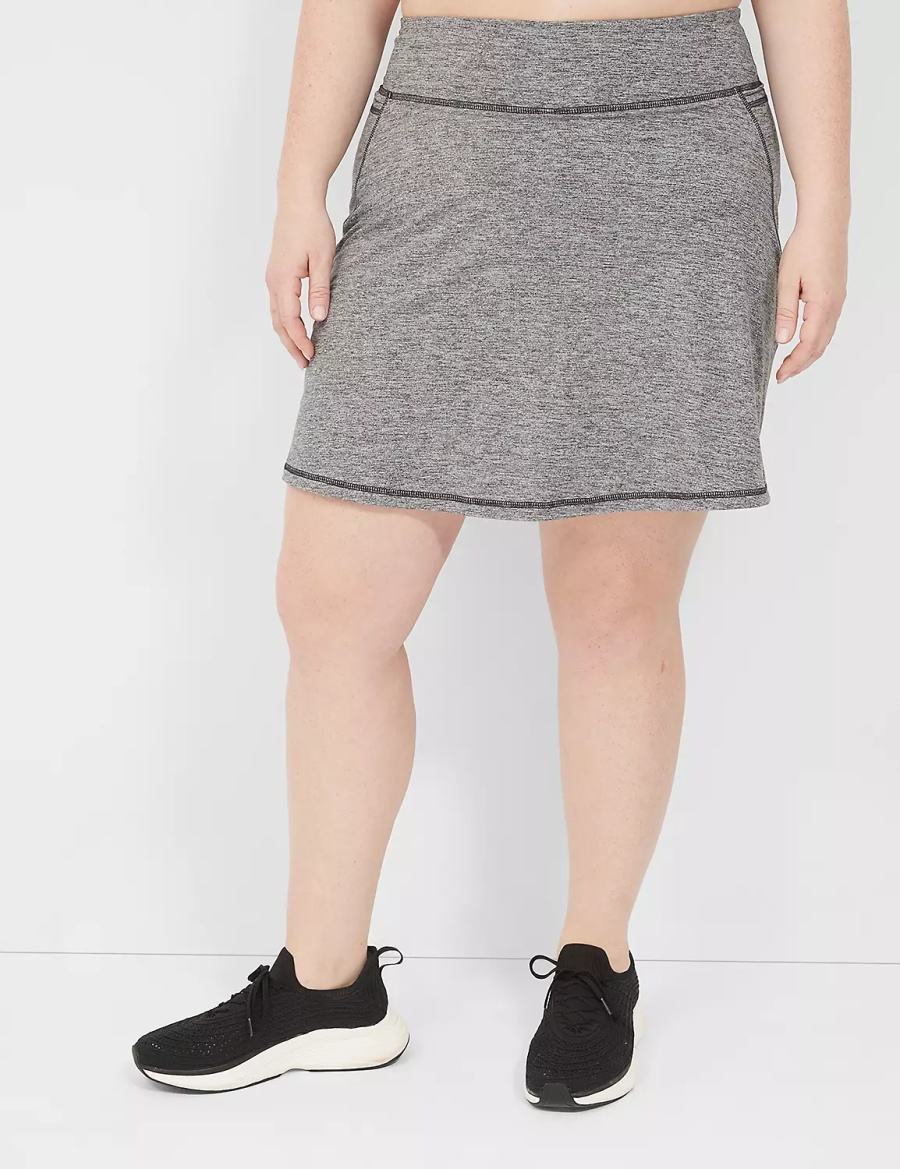 Women Lane Bryant LIVI Recycled LIVI Soft Marl Shorts Black White | KXP9356YV