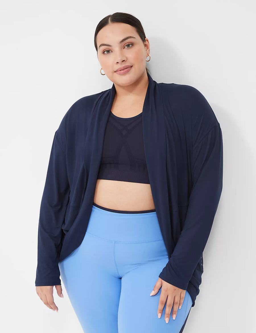 Women Lane Bryant LIVI Recycled LIVI Soft Cocoon Overpiece Robe Navy | SLS6512VK