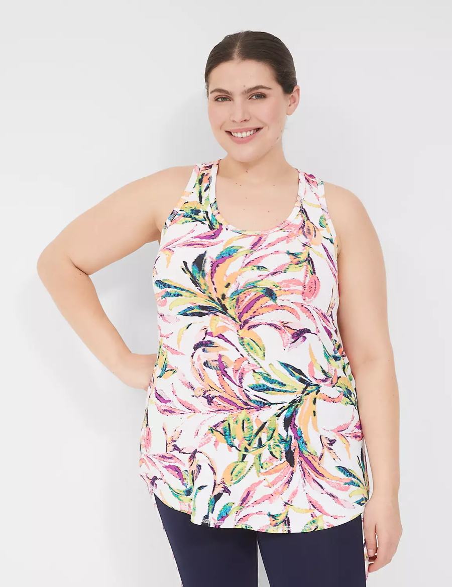 Women Lane Bryant LIVI Scoop-Neck Wicking Racerback Tank Top Multicolor | ROF1027GC