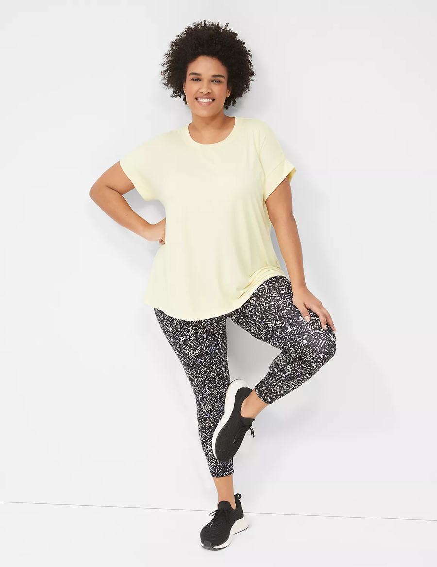 Women Lane Bryant LIVI Soft Crew-Neck Recycled Tee T Shirts Yellow | QAF9159RW